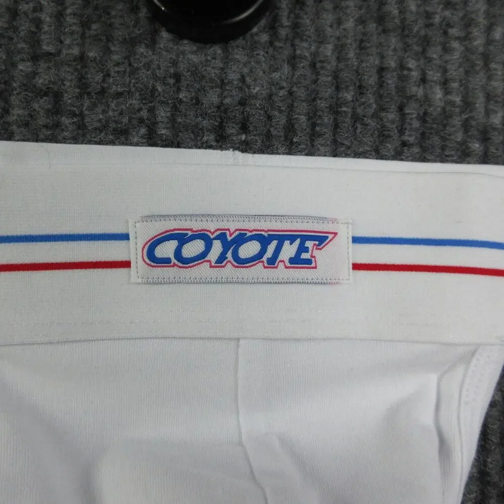 Coyote Jockstrap Mens S White Cotton Spandex Tagless Stretch Striped NWT